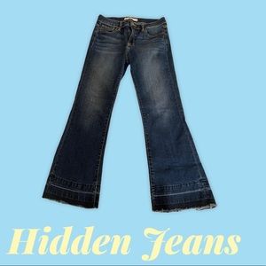 HIDDEN brand cropped flare Jeans- medium/dark wash